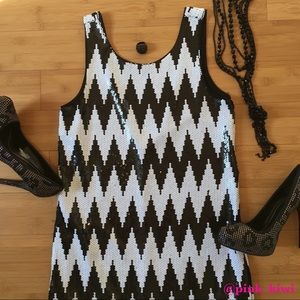 American Retro Gege Sequin Tank Dress